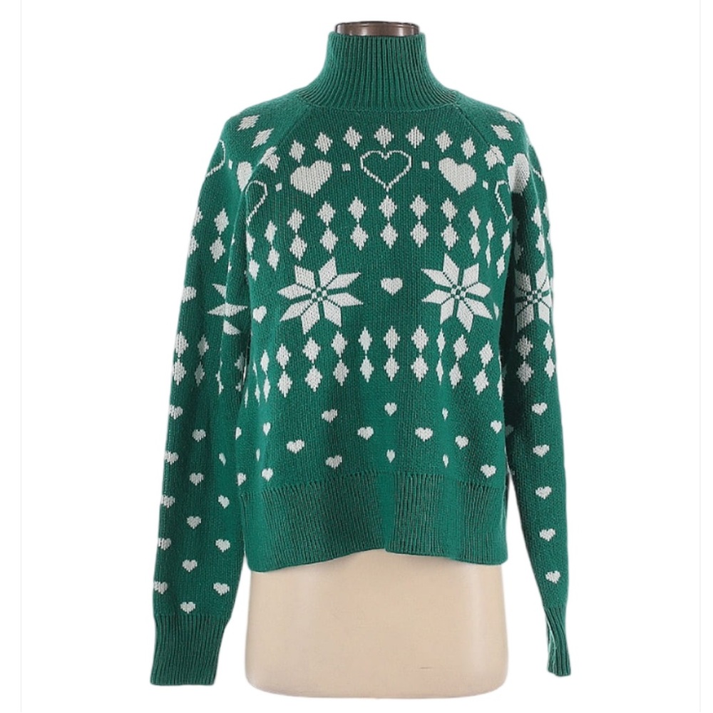 NWT-Lovers & Friends Fair Isle Turtleneck Pullover Sweater - Picture 4 of 8